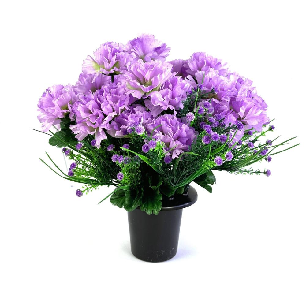 Arrangements | Artificial Purple Carnation Flower Grave Pot Flower Arrangement Arrangements Arrangements