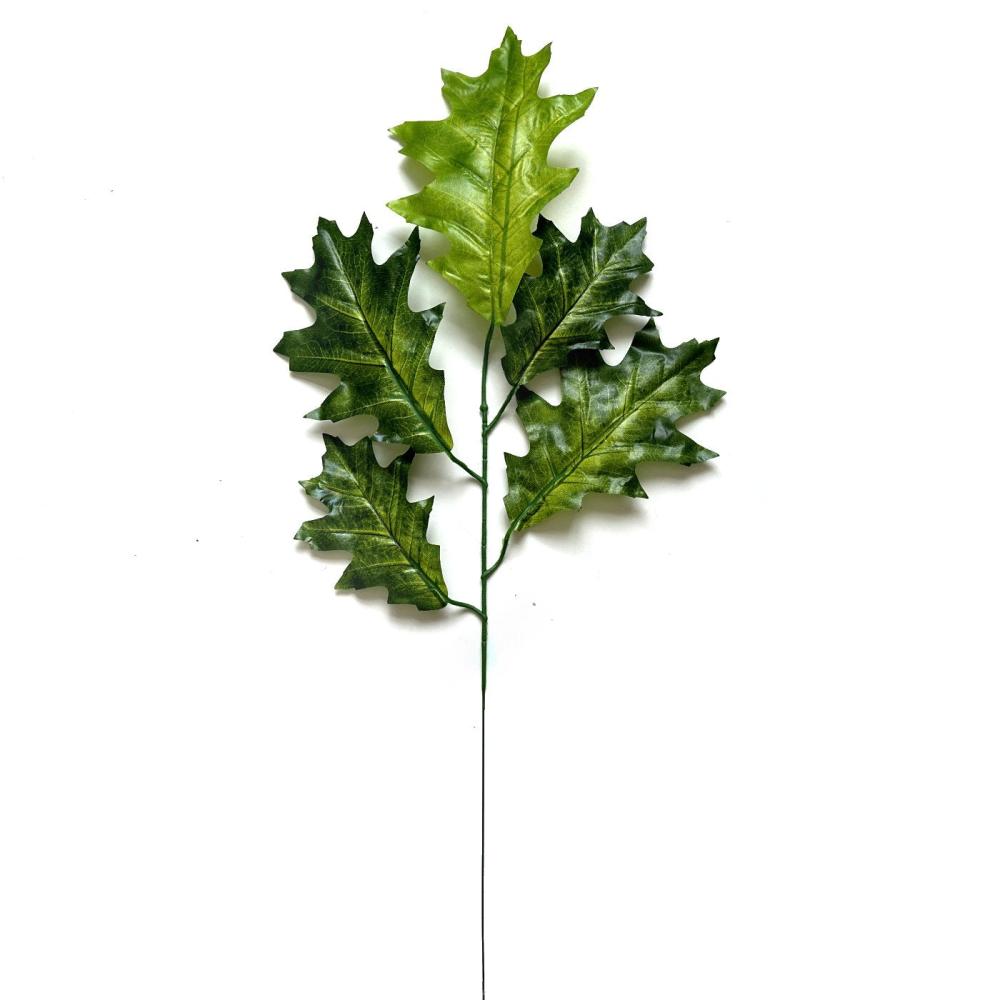 Artificial Branches | Artificial Large Leaf Green Oak Tree Stem 60cm Artificial Branches Artificial Branches