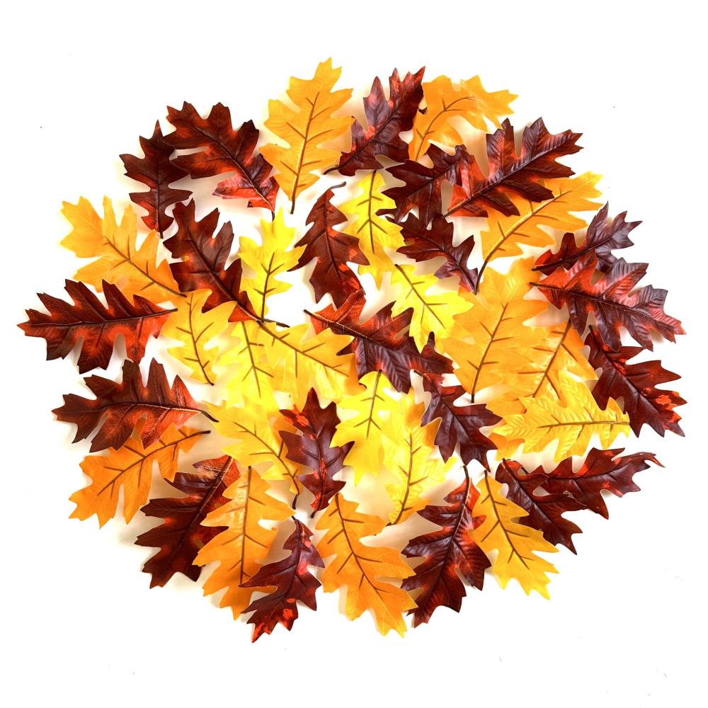 Artificial Oak Tree Foliage | Pack of 40 Artificial Autumn Oak Leaves Artificial Leaves Artificial Leaves