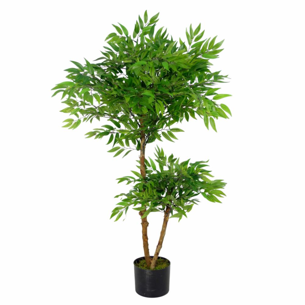 Ficus Trees | 100cm Luxury Artificial Mini Ruscus Tree Premium Range Artificial Trees Ficus Trees