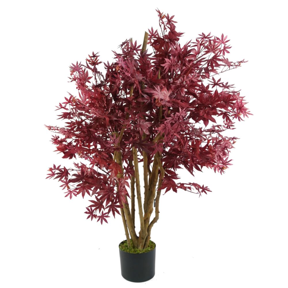 Ficus Trees | 120cm Artificial Red Maple Tree Artificial Trees Ficus Trees