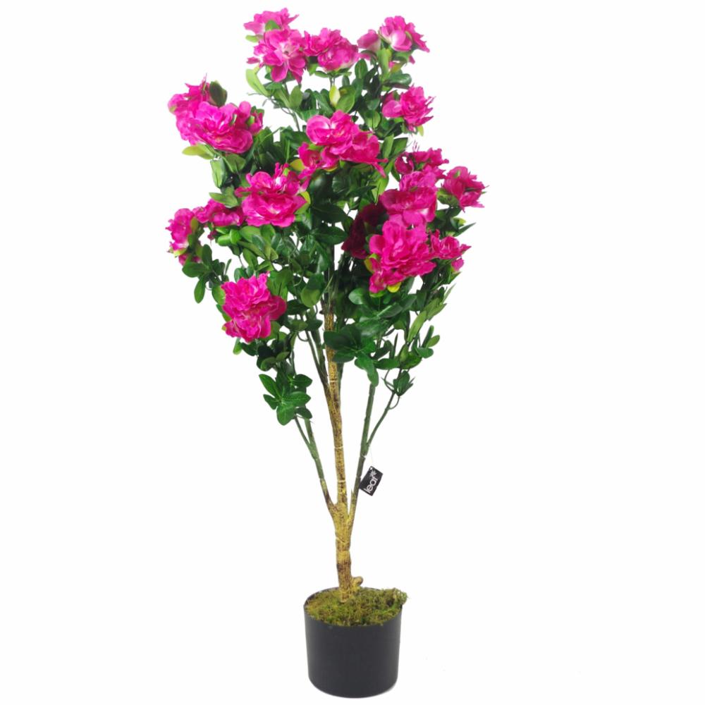 Flowering Trees | 100cm Premium Artificial Azalea Pink Flowers Potted Plant Flowering Flowering Trees