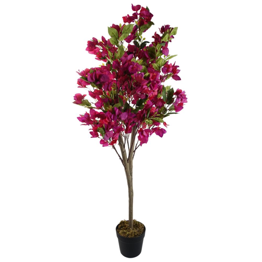 Flowering Trees | 120cm Artificial Pink Bougainvillea Tree Flowering Flowering Trees