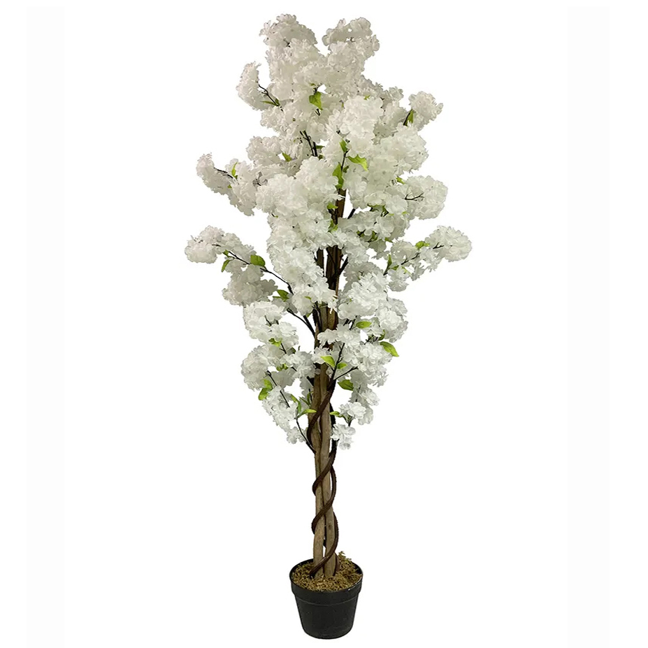 Flowering Trees | 150cm Artificial White Cherry Blossom Tree Flowering Flowering Trees