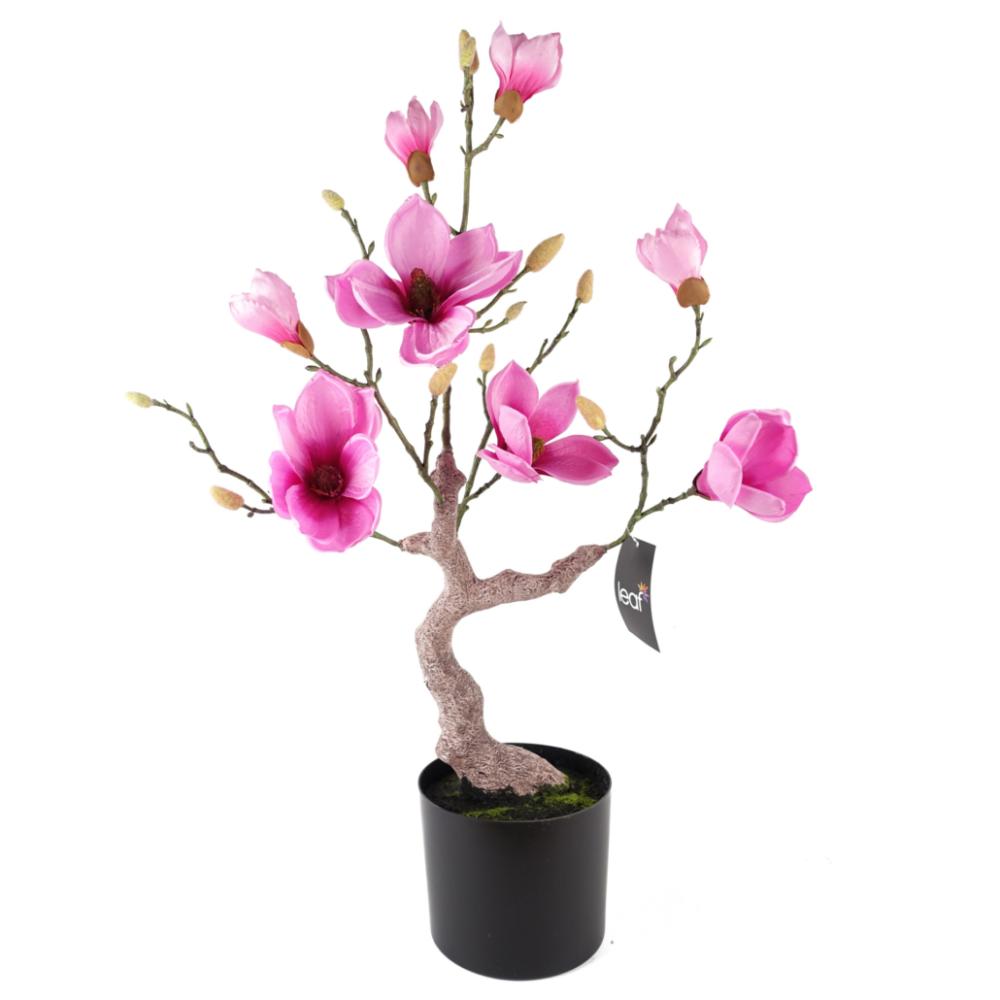 Flowering Trees | 80cm Magnolia Artificial Tree Pink Potted Flowering Flowering Trees