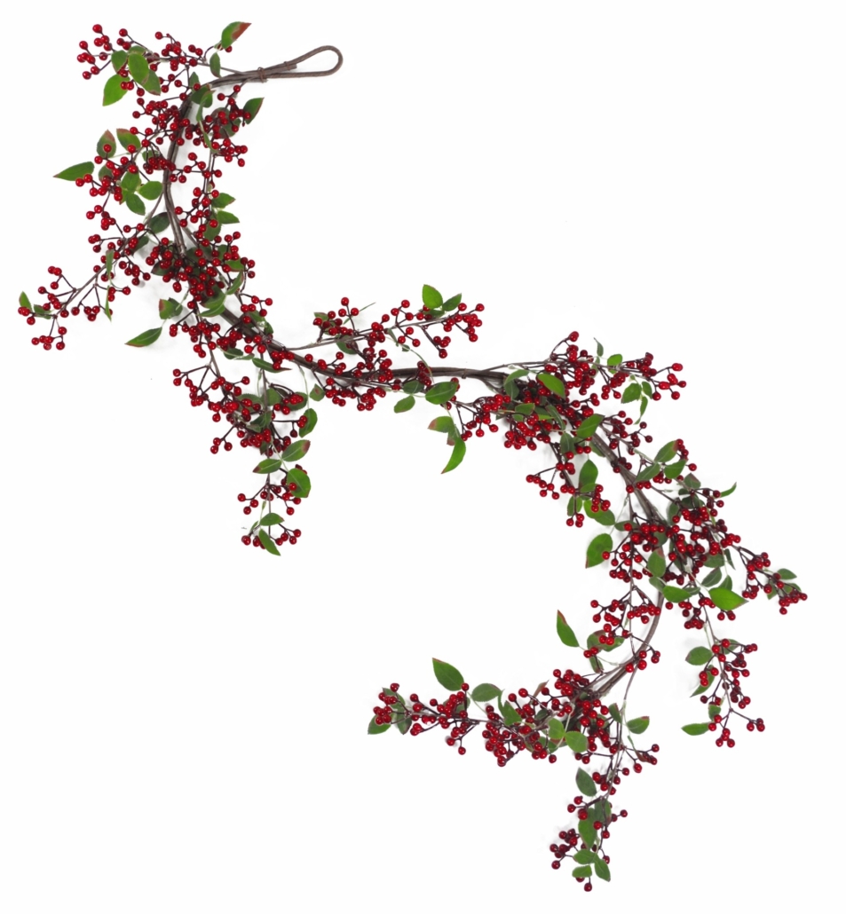 Garlands | 150cm Large Luxury Christmas Natural Look Red Berry Floristry Garland Artificial Plants Garlands