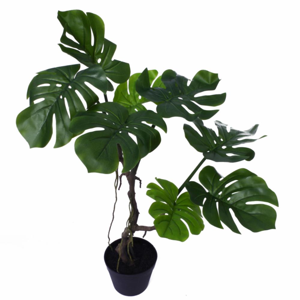 Large Leaved | 70cm Artificial Twisted Stem Monstera Plant Large Leaved