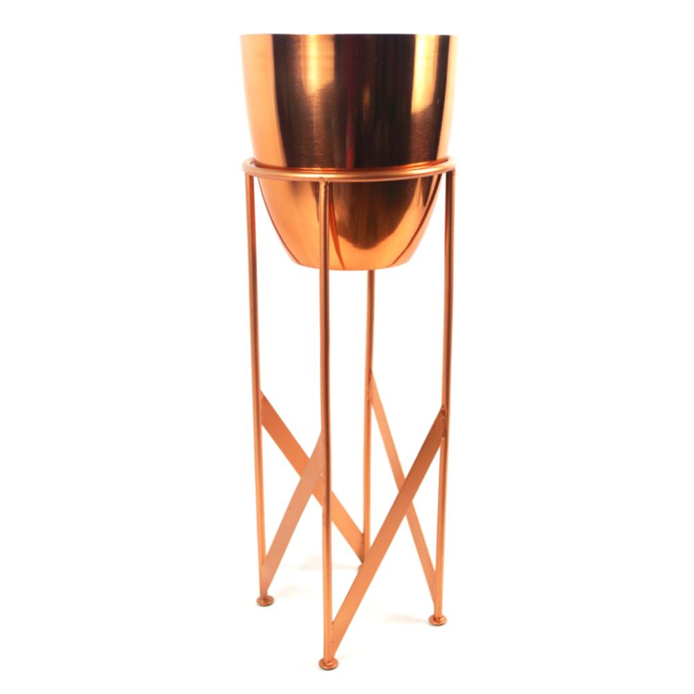 Metal Planters | 55cm Copper Planter with Matching Stand Metal Planters Metal Planters