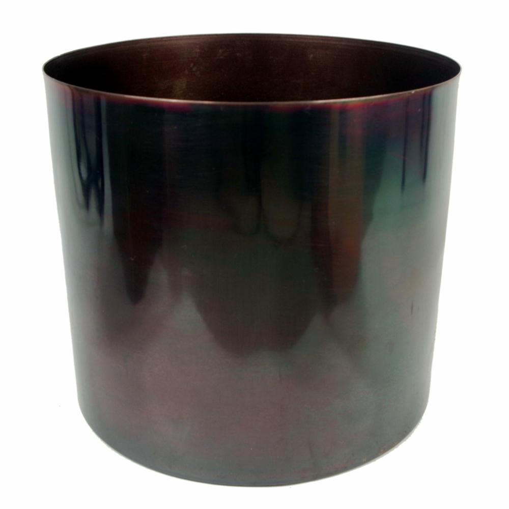 Metal Planters | Leaf Metal Planter Plant Pot Iridescent Rainbow Finish 20 x 18cm Metal Planters Metal Planters