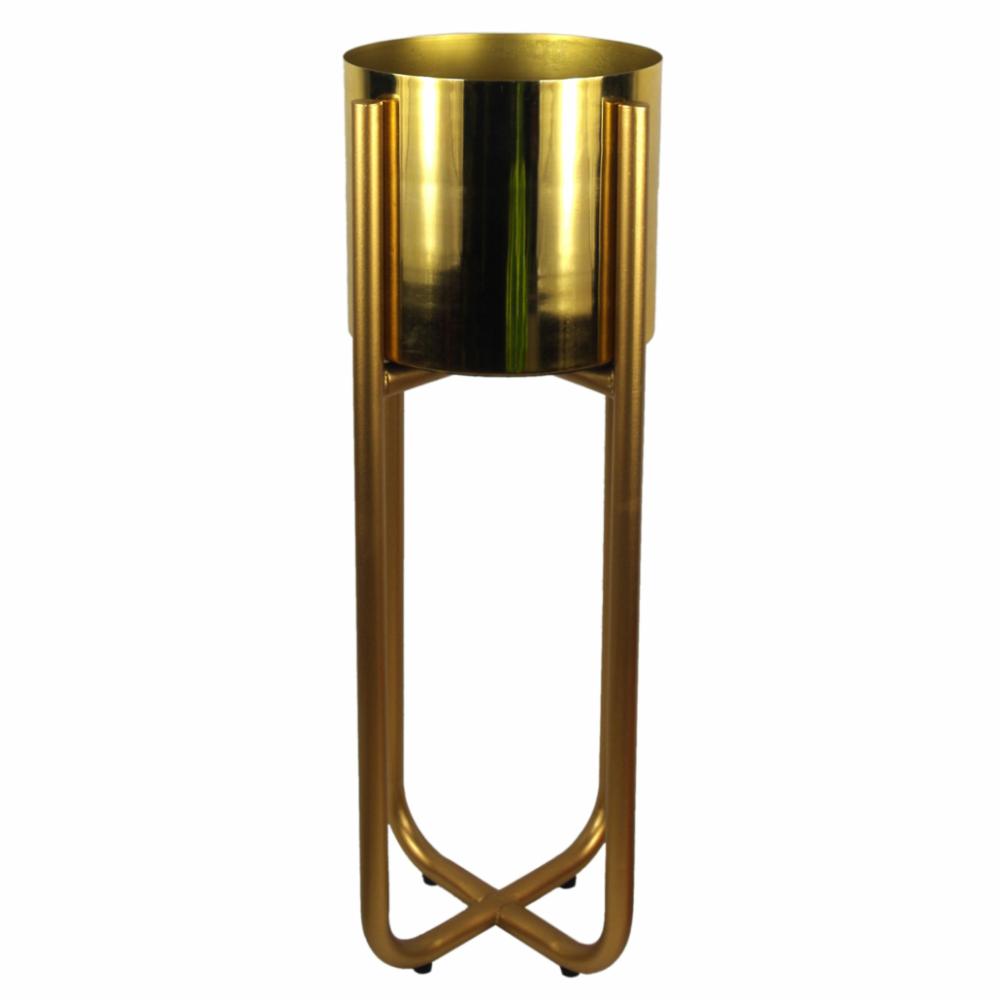 Metal Planters | Tall Gold Stand with Gold Metal Planter 62cm x 18cm Metal Planters Metal Planters