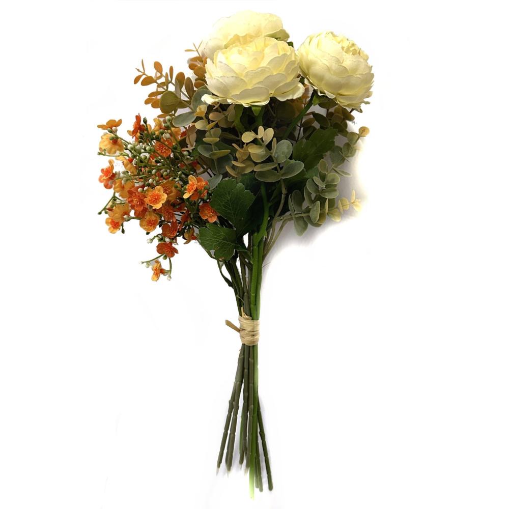 Orange Flowers | Artificial Ranunculus Flower and Foliage Bundle – Orange Arrangements Arrangements