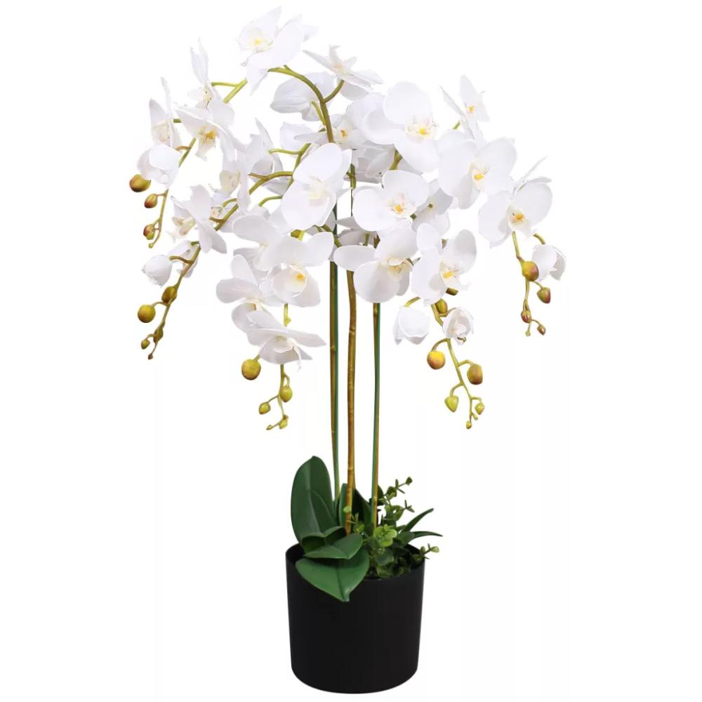 Orchids | 85cm Artificial Deluxe Bush Orchid White Flowering Orchids