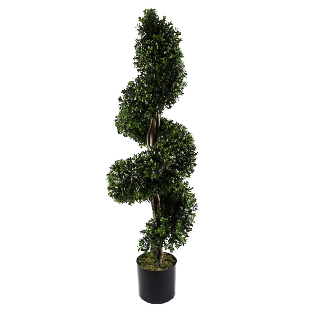 Outdoor UV Stable | 120cm Sprial Buxus Artificial Tree UV Resistant Outdoor Topiary Artificial Trees Outdoor UV Stable