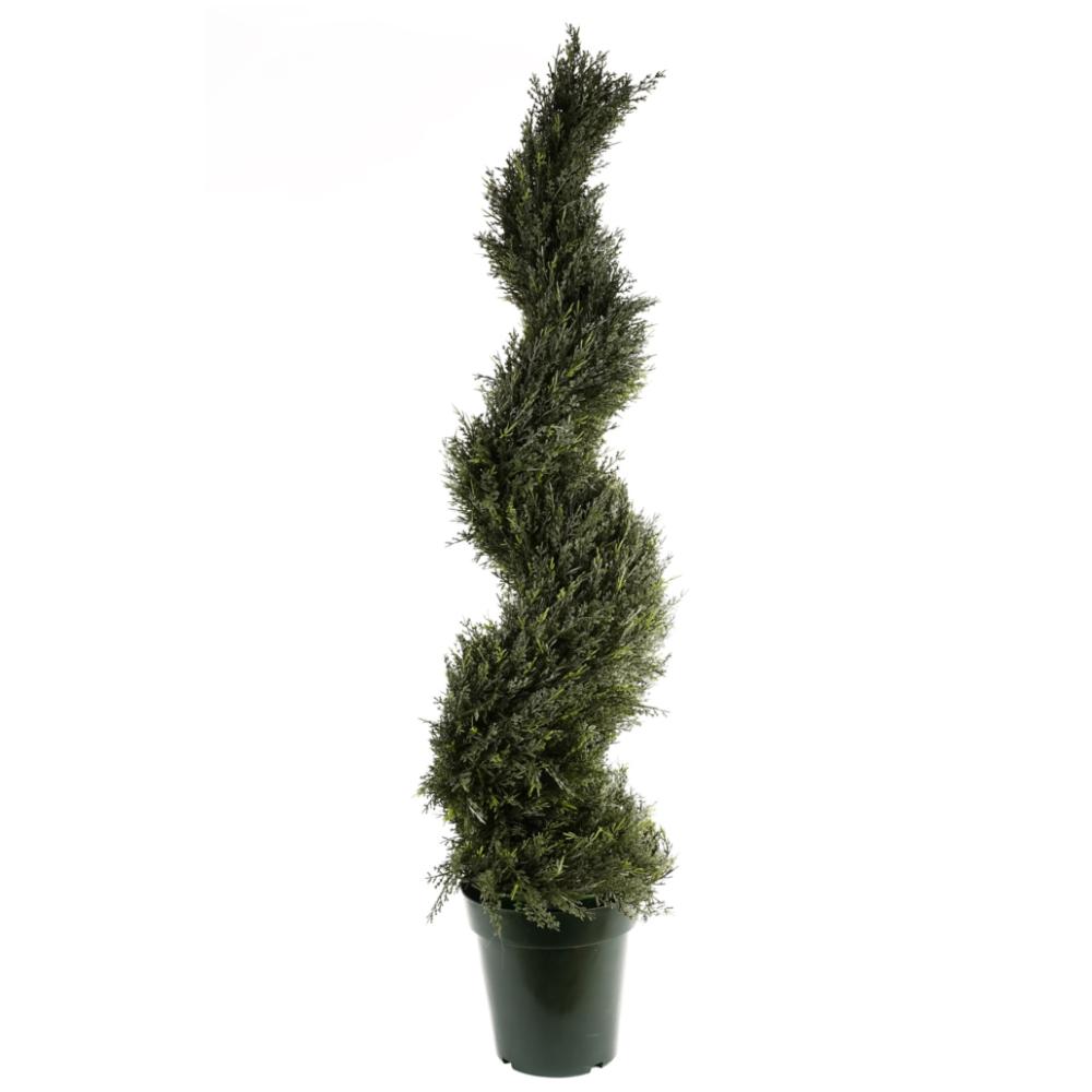 Outdoor UV Stable | 120cm UV Resistant Cypress Spiral Tree 1848 Leaves Artificial Trees Outdoor UV Stable