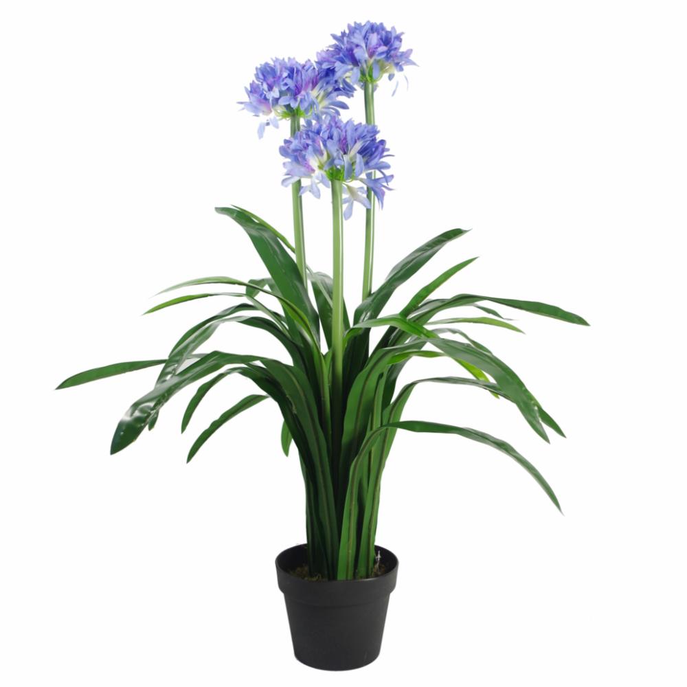 Potted Flower | 90cm Premium Artificial Agapanthus with pot BLUE Flowering Potted Flower