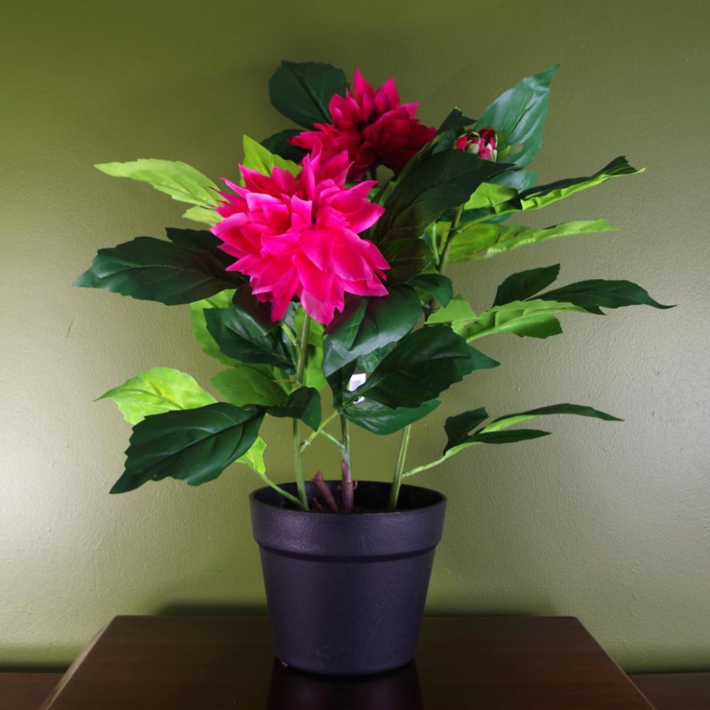 Potted Flower | Artificial Dhalia Flowering Plant Pink Flowering Potted Flower