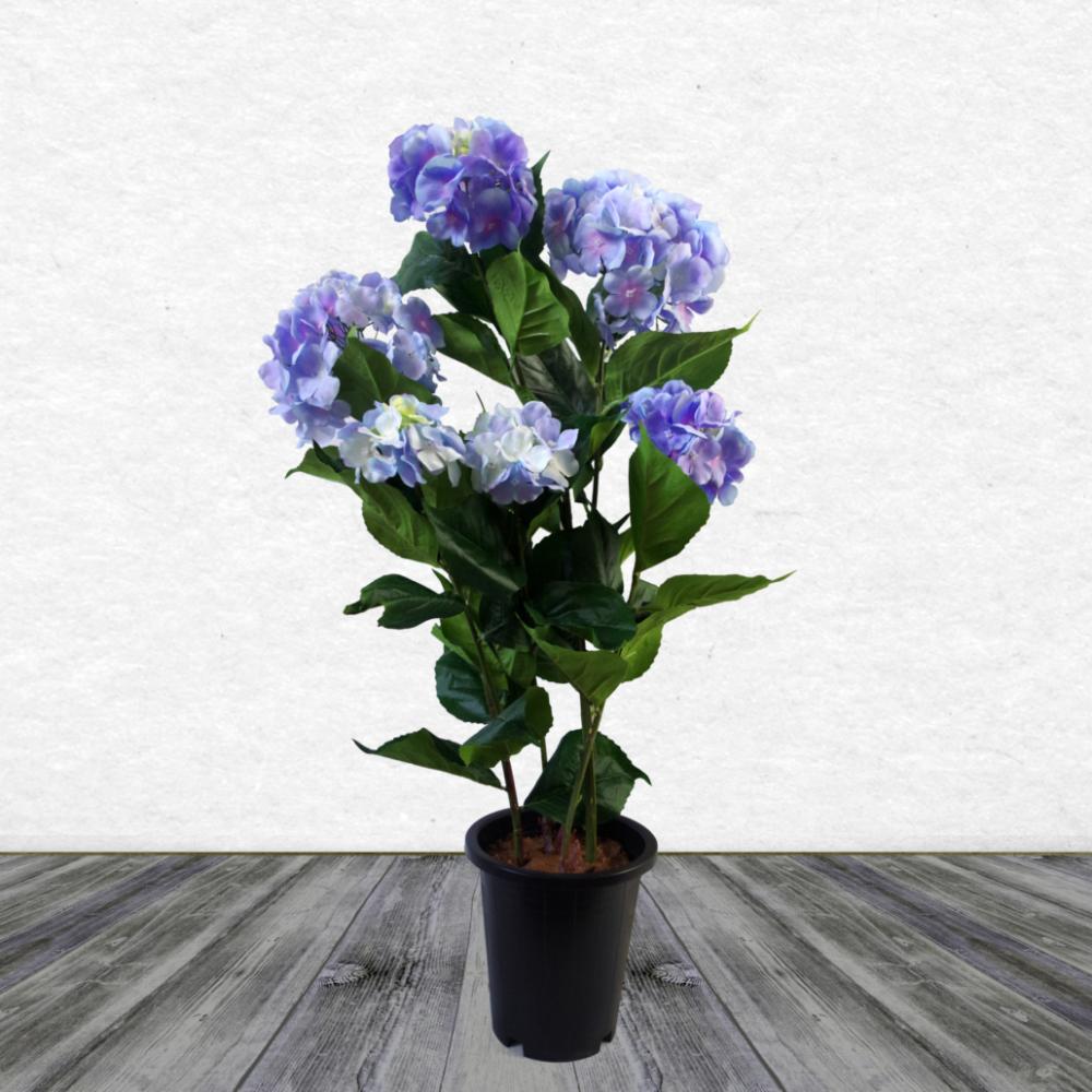 Potted Flower | Artificial Hydrangea Flowering Plant Blue Flowering Potted Flower