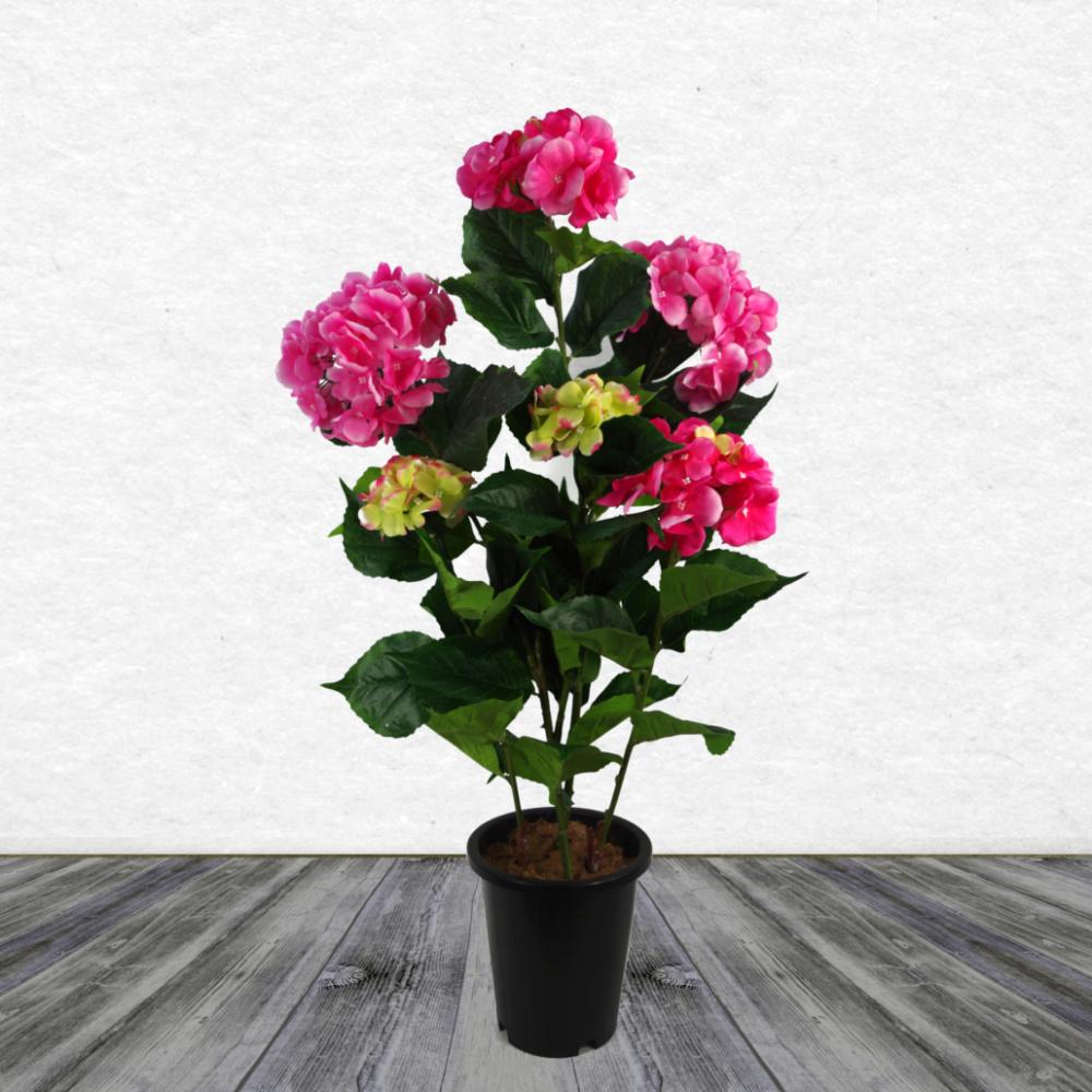 Potted Flower | Artificial Hydrangea Flowering Plant Pink Flowering Potted Flower