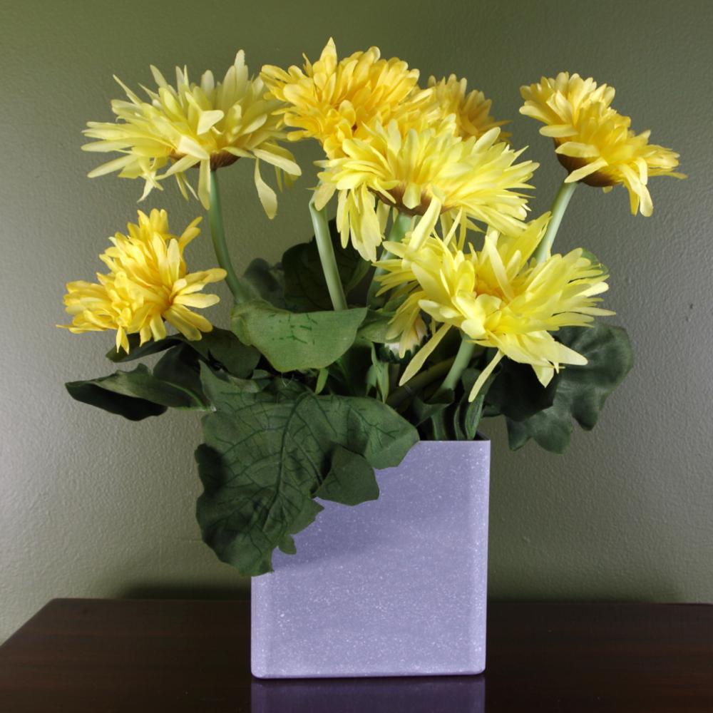 Potted Flower | Artificial Potted Daisy Flowering Plant Yellow Flowering Potted Flower