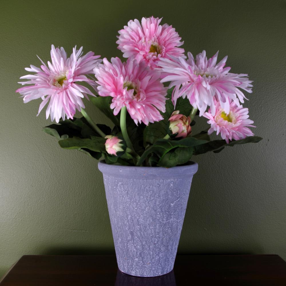 Potted Flower | Pink Potted Daisy Flowering Plant Artificial Flowering Potted Flower