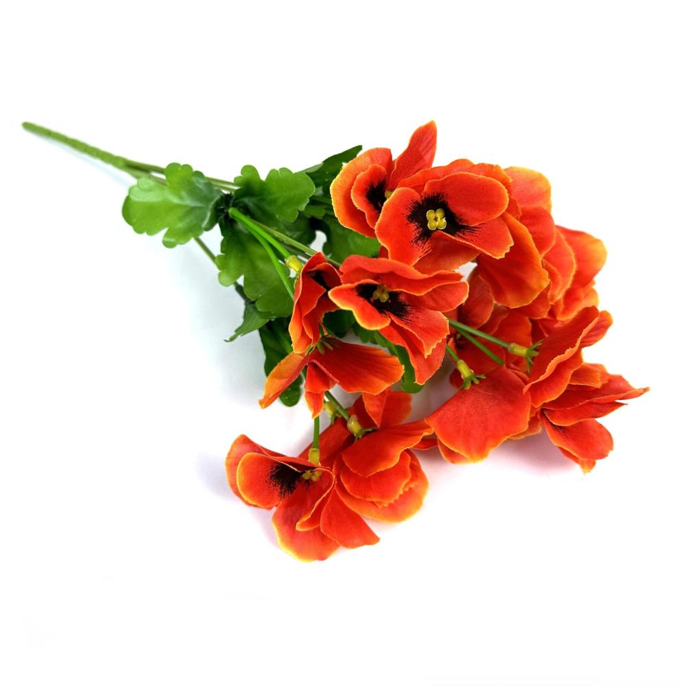 Spring Flowers | Artificial Pansy Bush 34cm – Orange Flowering Plants & Trees Orange Flowers