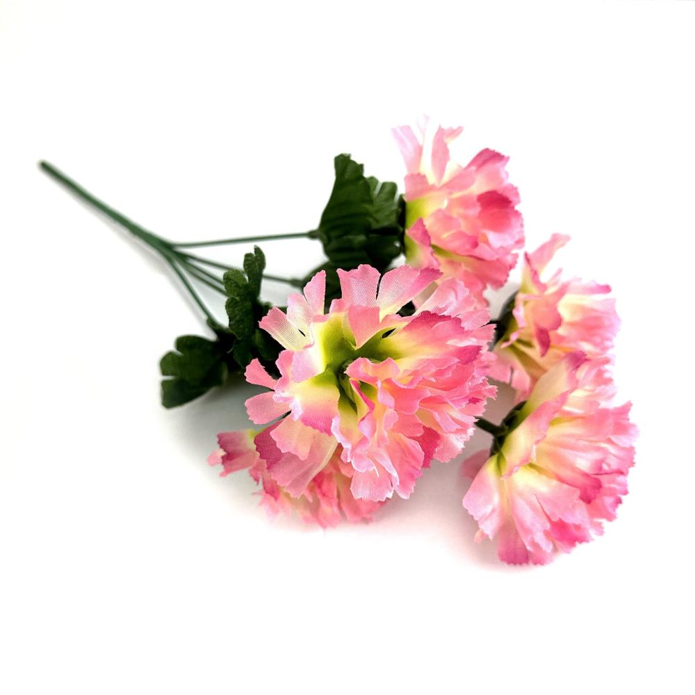 Summer Flowers | Artificial Carnation Flower Bush 33cm – Pink Flowering Plants & Trees Summer Flowers