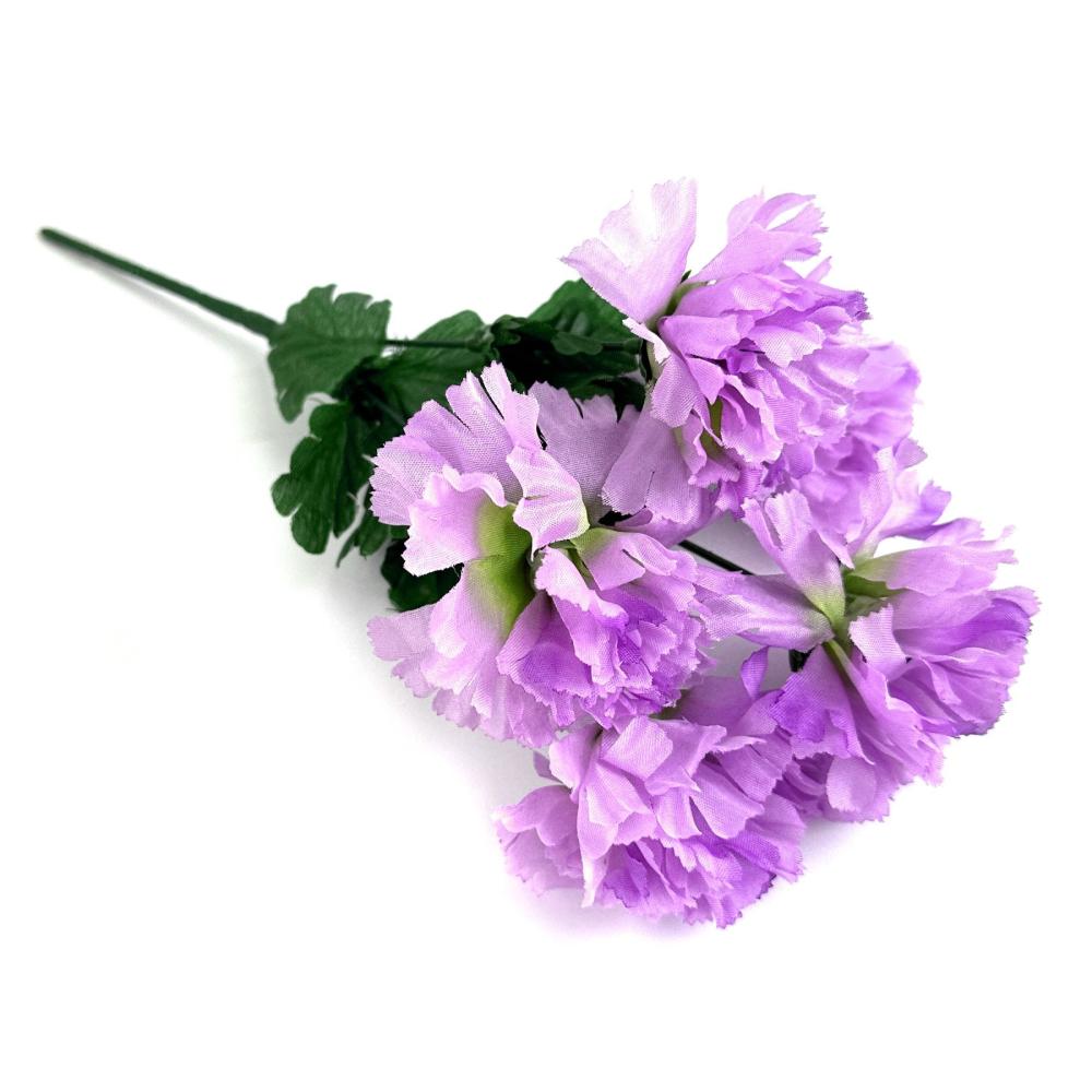 Summer Flowers | Artificial Carnation Flower Bush 33cm – Purple Flowering Plants & Trees Summer Flowers