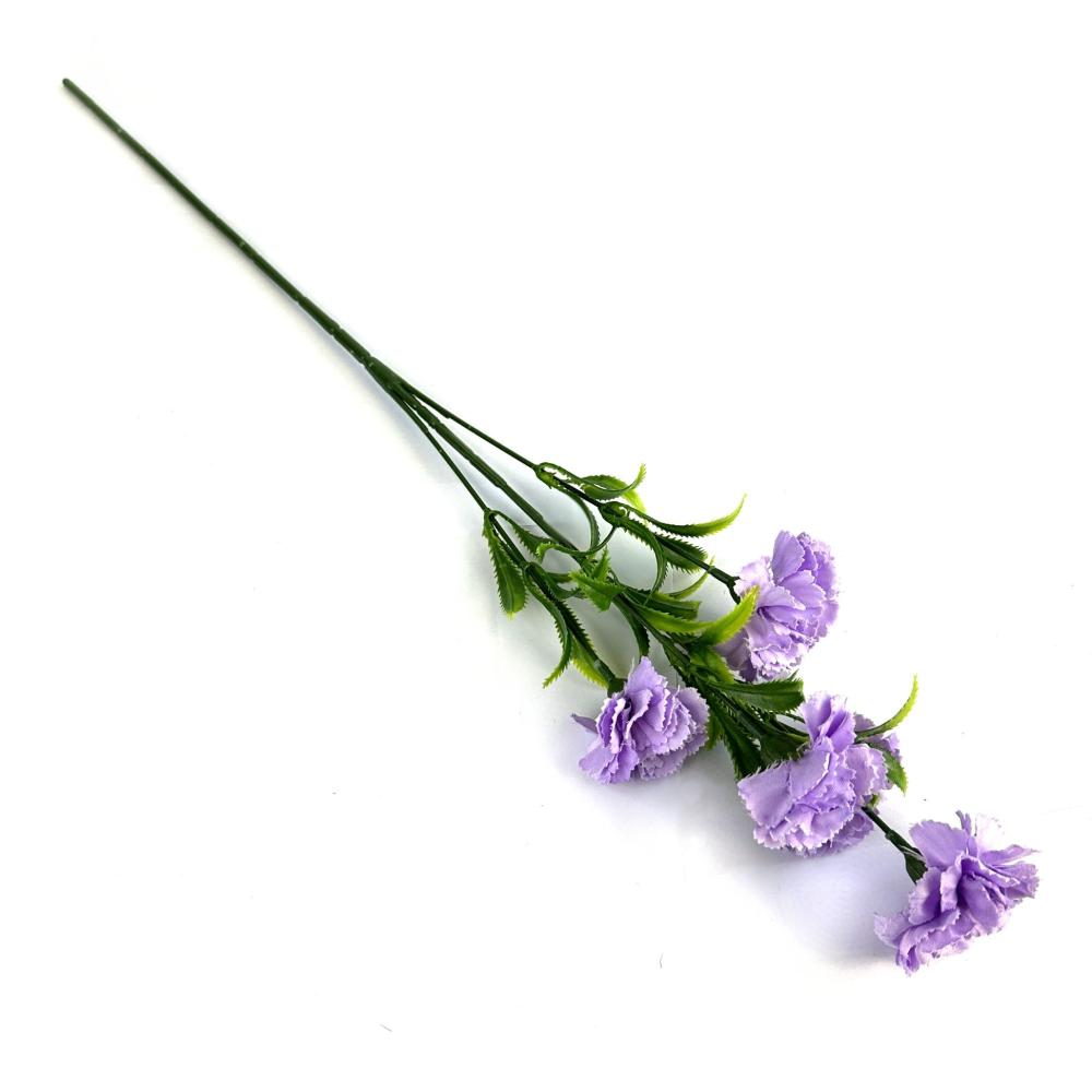 Summer Flowers | Artificial Carnation Flower Stem 58cm Purple Flowering Plants & Trees Summer Flowers