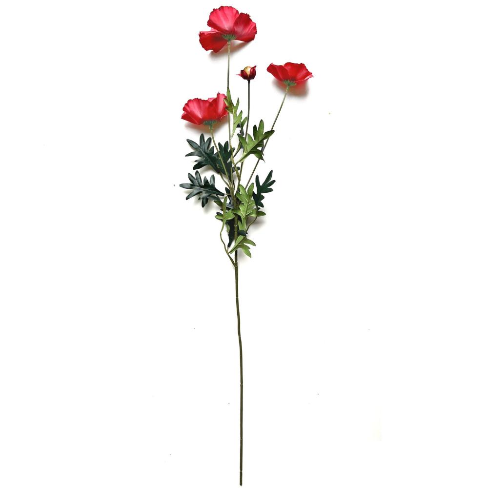 Summer Flowers | Artificial Red Poppy Flower Spray 77cm Flowering Plants & Trees Summer Flowers