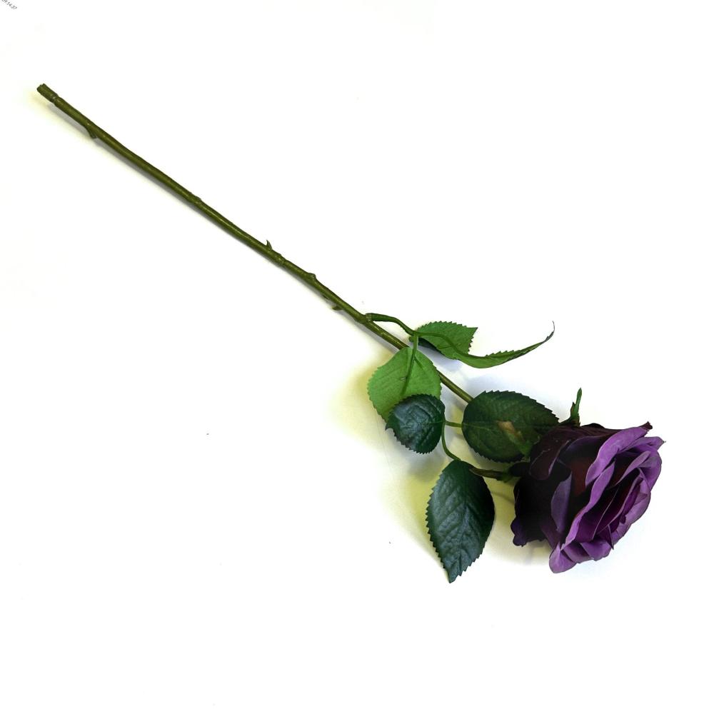 Summer Flowers | Artificial Rose Flower Stem Purple 44cm Flowering Plants & Trees Summer Flowers