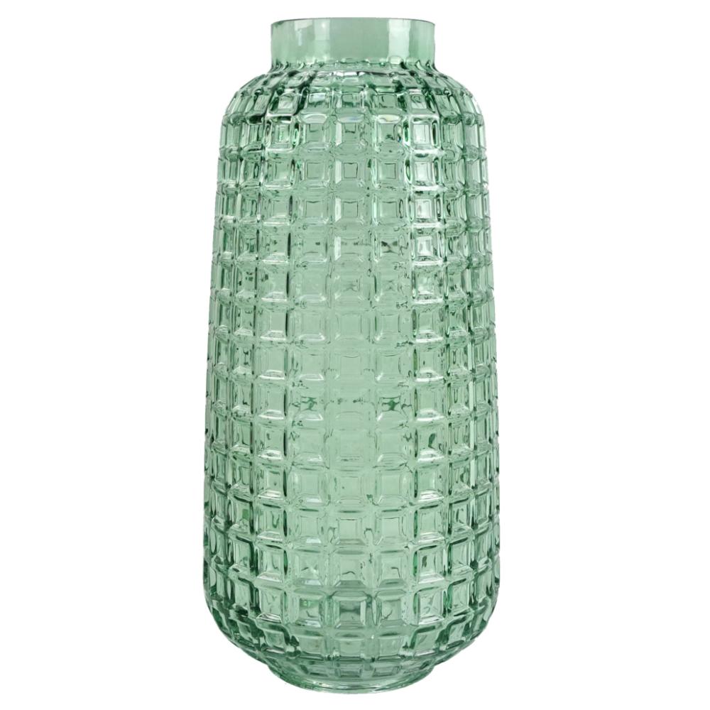 Vases | 30cm Green Cube Glass Vase Planters Vases