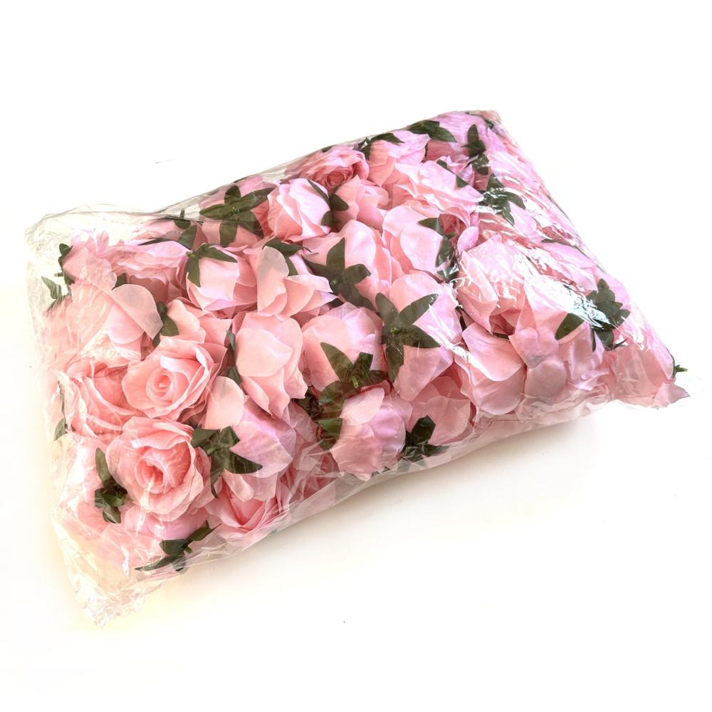 Wedding Flowers and Decorations | Pack of 100 Artificial Light Pink Rose Flower Heads Flowering Plants & Trees Wedding Flowers & Decorations