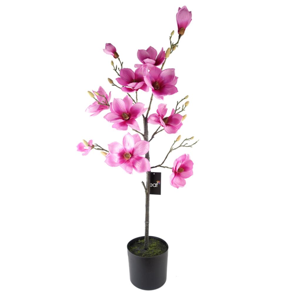 Flowering Trees | 110cm Magnolia Artificial Tree Pink Potted Flowering Flowering Trees