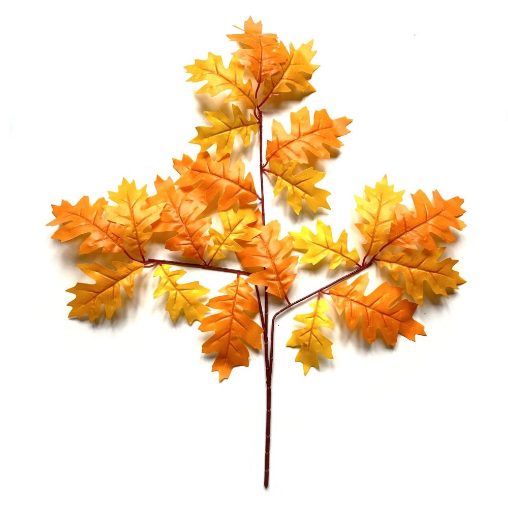 Foliage and Plants | Artificial Oak Leaf Spray 68cm – Yellow and Orange Leaves Artificial Branches Artificial Branches